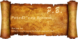 Petróczy Botond névjegykártya