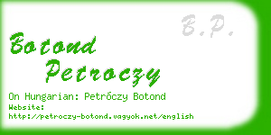 botond petroczy business card