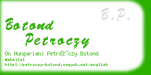 botond petroczy business card